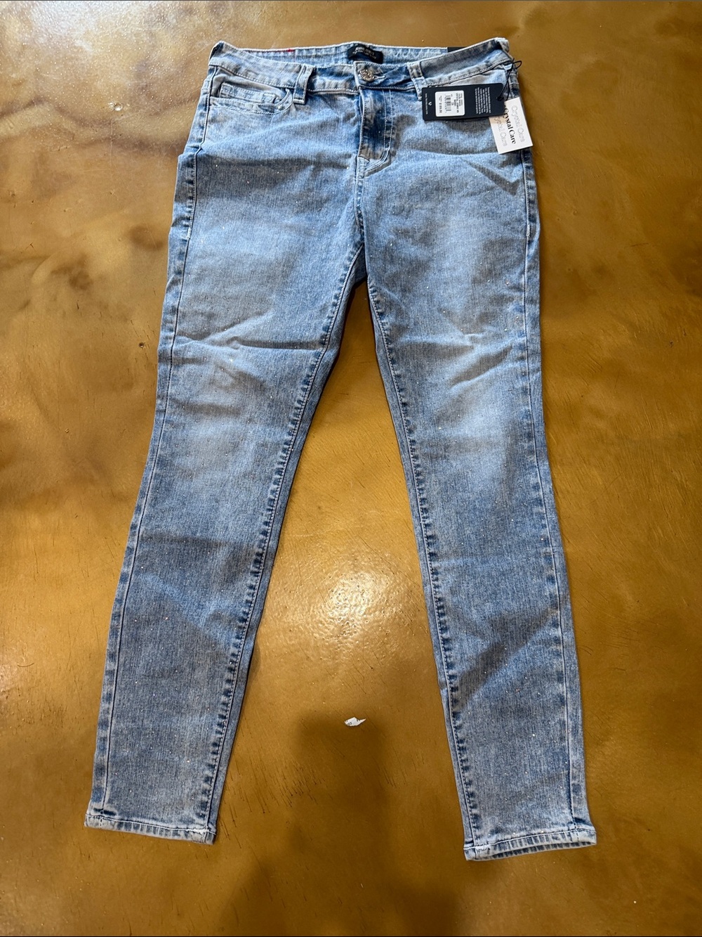 Women’s Light Blue Skinny Jeans, glitter throughout.